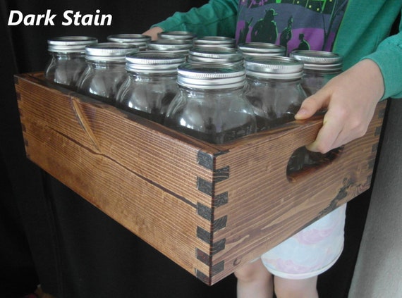 Quart or Wide mouth Pint Canning Jar Wood Crate tote Etsy Canada