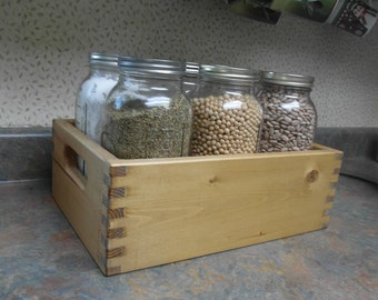 1/2 Gallon Canning Jar - Wood Crate/Tote