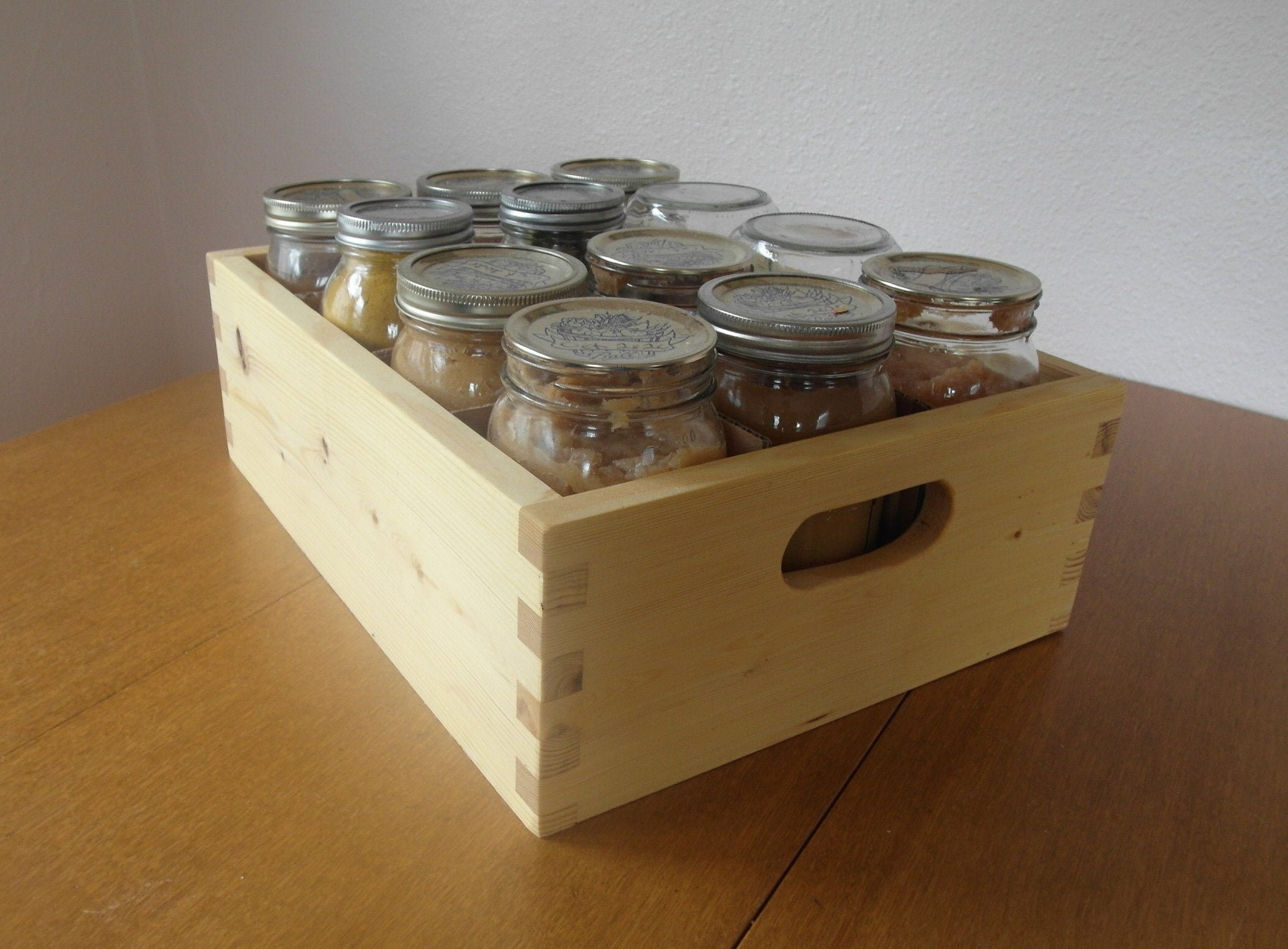 Wood Crate/Tote for WideMouth Pint or Quart Canning Jars Etsy
