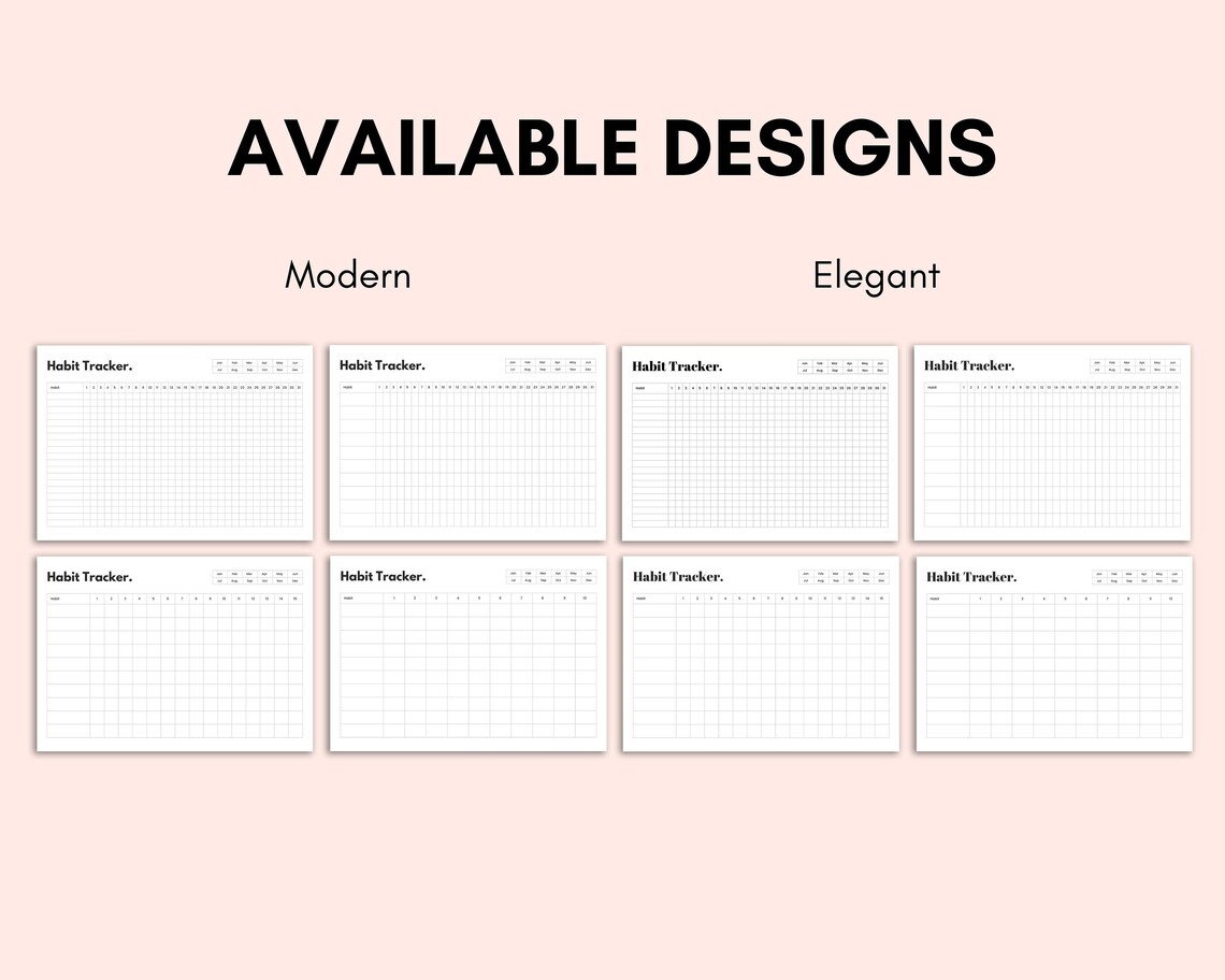 Printable Habit Tracker, Habits Tracker, Minimal Habit Tracker, Goal ...