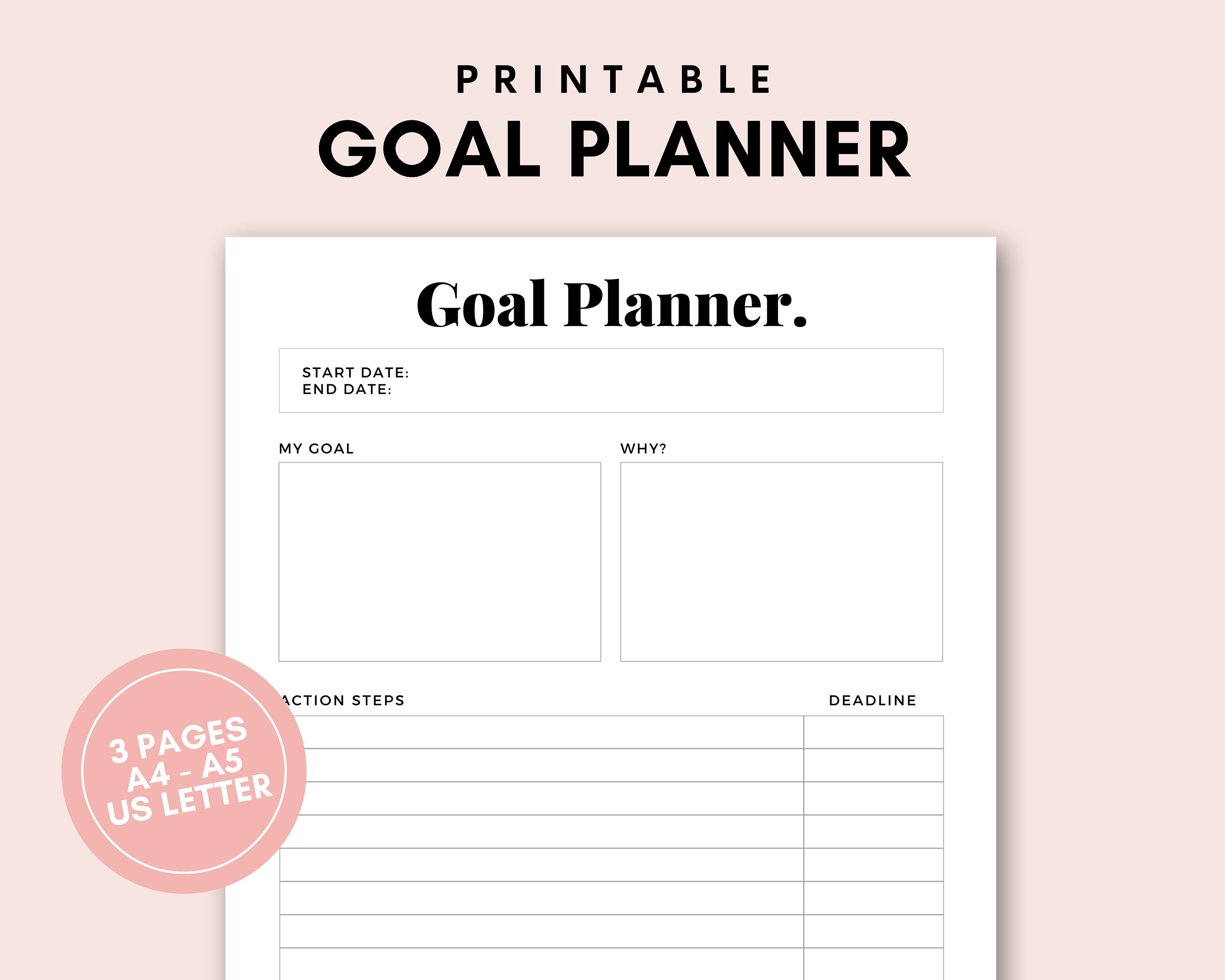 Annual Goal Setting Planner Printable