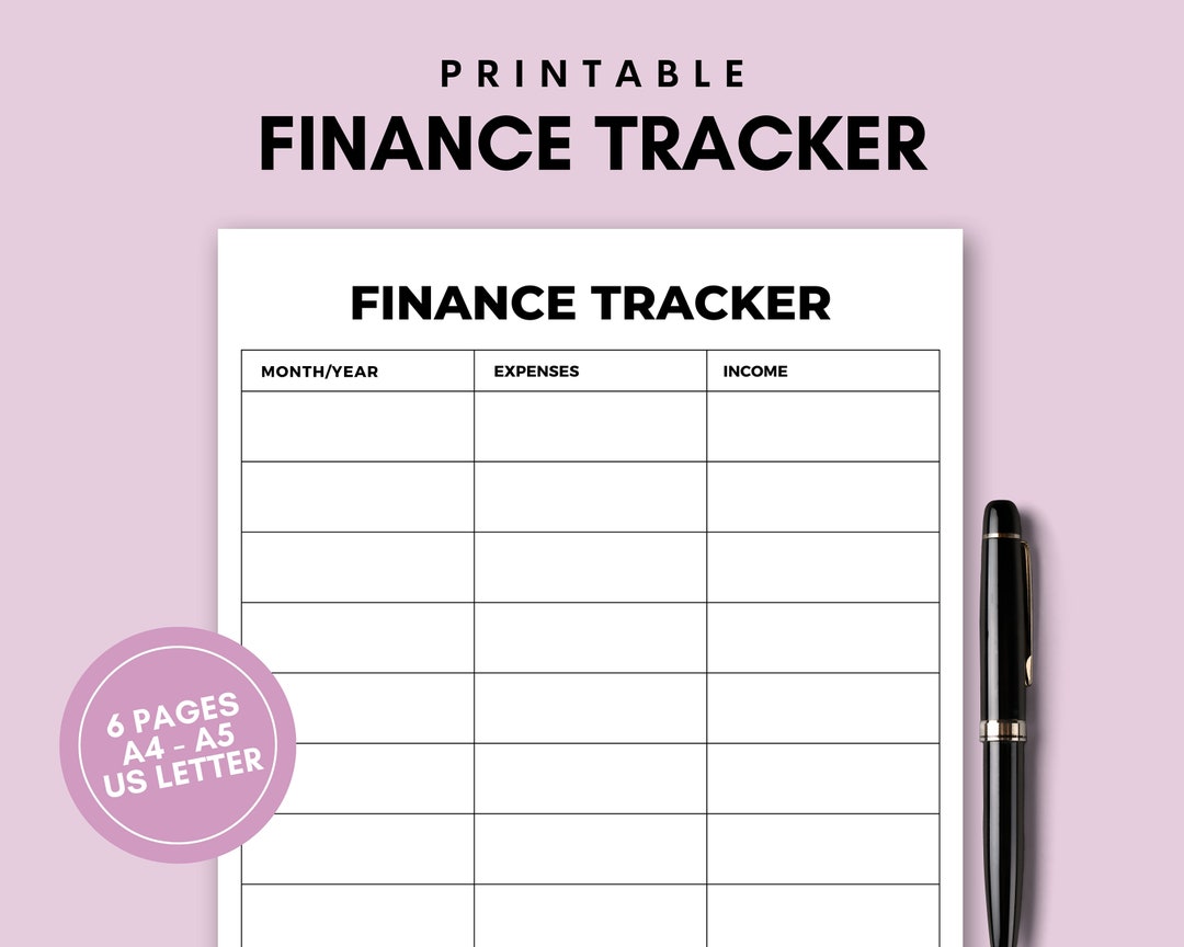 Printable Monthly Finance Tracker, Income and Expense Tracker, Money ...