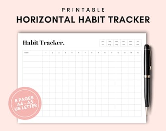 Printable Habit Tracker, Habits Tracker, Minimal Habit Tracker, Goal Planner, Goal Setting, Passion Tracker, 30 Day Tracker, Weekly Habit