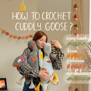 Pattern-Learning for crocheting Cuddly Autumn Goose Monster from fluffy yarn image 1