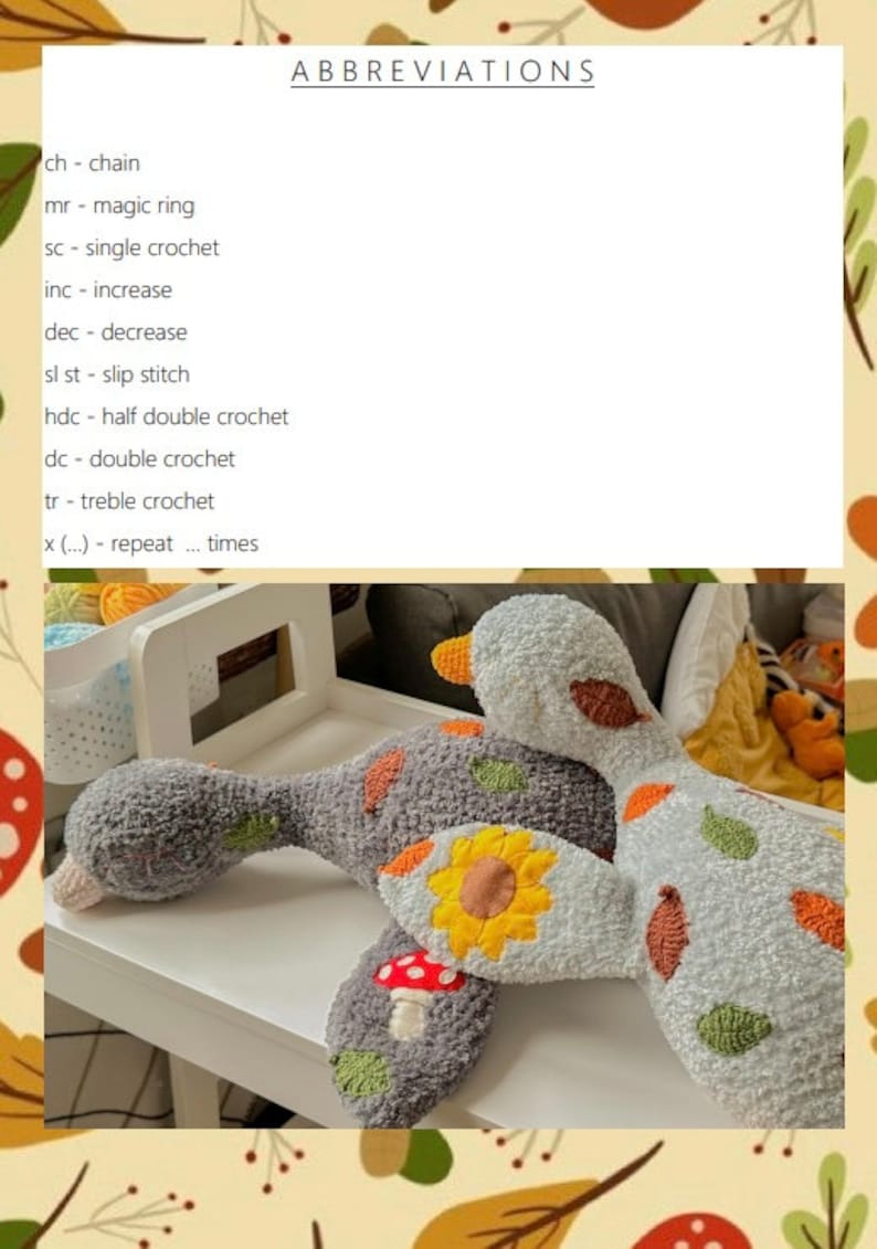 Pattern-Learning for crocheting Cuddly Autumn Goose Monster from fluffy yarn image 7