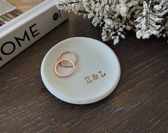 Personalized Ring Dish: Couple Initials Engagement Gift