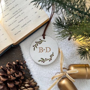 Handpainted Couple Ornament: Personalized Engagement Gift image 3