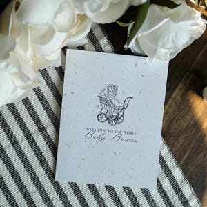 carte personnalisée nouveau-né | Carte de fête de naissance | Bienvenue dans le monde | Cadeau pour nouvelle maman | Cadeau baby shower | Bonjour tout le monde | Carte de visite pour bébé