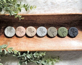 Handmade Clay Magnet Set: Botanical Fridge Magnets, Boho Decor