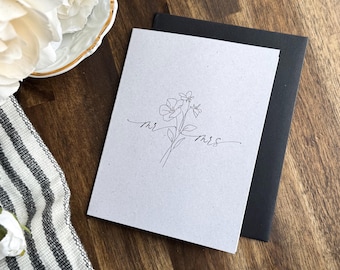 Personalized Mr & Mrs Engagement Card: Elegant Wedding Bridal Shower Gift
