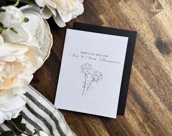Personalized Mr & Mrs Wedding Card: Elegant Engagement Gift