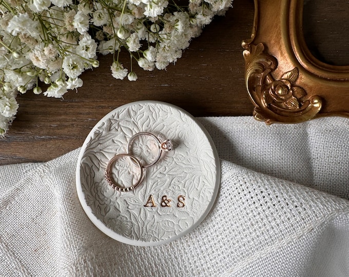 Personalized Lace Jewelry Dish | Ring Dish | Wedding Gift | Engagement Gift | Bridal Shower | Lace | Wedding Photography | Flatlay