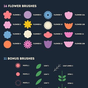 Procreate Flower Stamp Brushes | Floral Stamps for Procreate ...