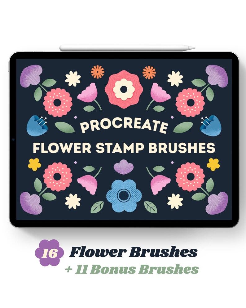 Procreate Flower Stamp Brushes | Floral Stamps for Procreate ...