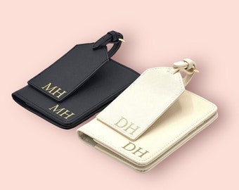 Personalised passport holder & luggage tag set | His and hers matching passport holder and luggage tag set | Wedding gift