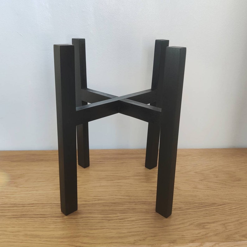 Wooden Plant Stand Handmade solid Pine plant stands in various sizes & colours Black