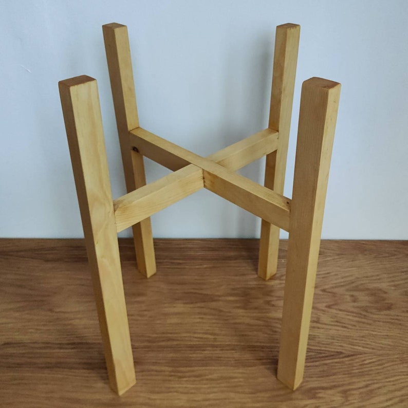 Wooden Plant Stand Handmade solid Pine plant stands in various sizes & colours Light Oak