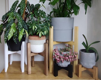Support de plantes en bois - Supports de plantes en pin massif faits à la main de différentes tailles et couleurs