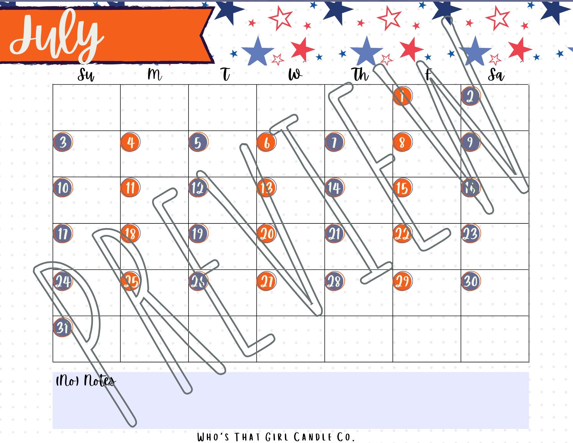 Printable 2022 New Girl Calendar Etsy