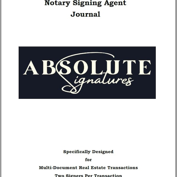 Custom Professional Notary Signing Agent Journal