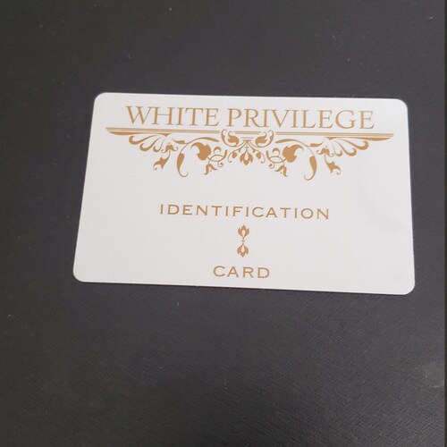 Official White / Black Privilege ID Card Thick Plastic Card Etsy