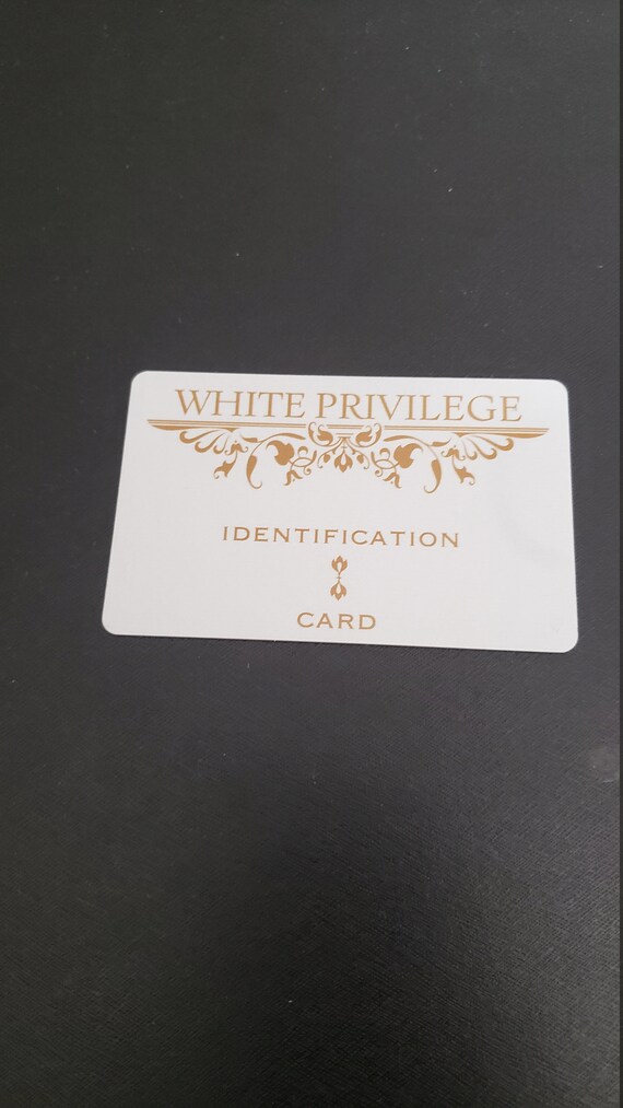White privilege id card Etsy