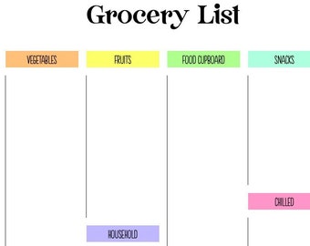 Printable Grocery List Template PDF Instand Download - Etsy
