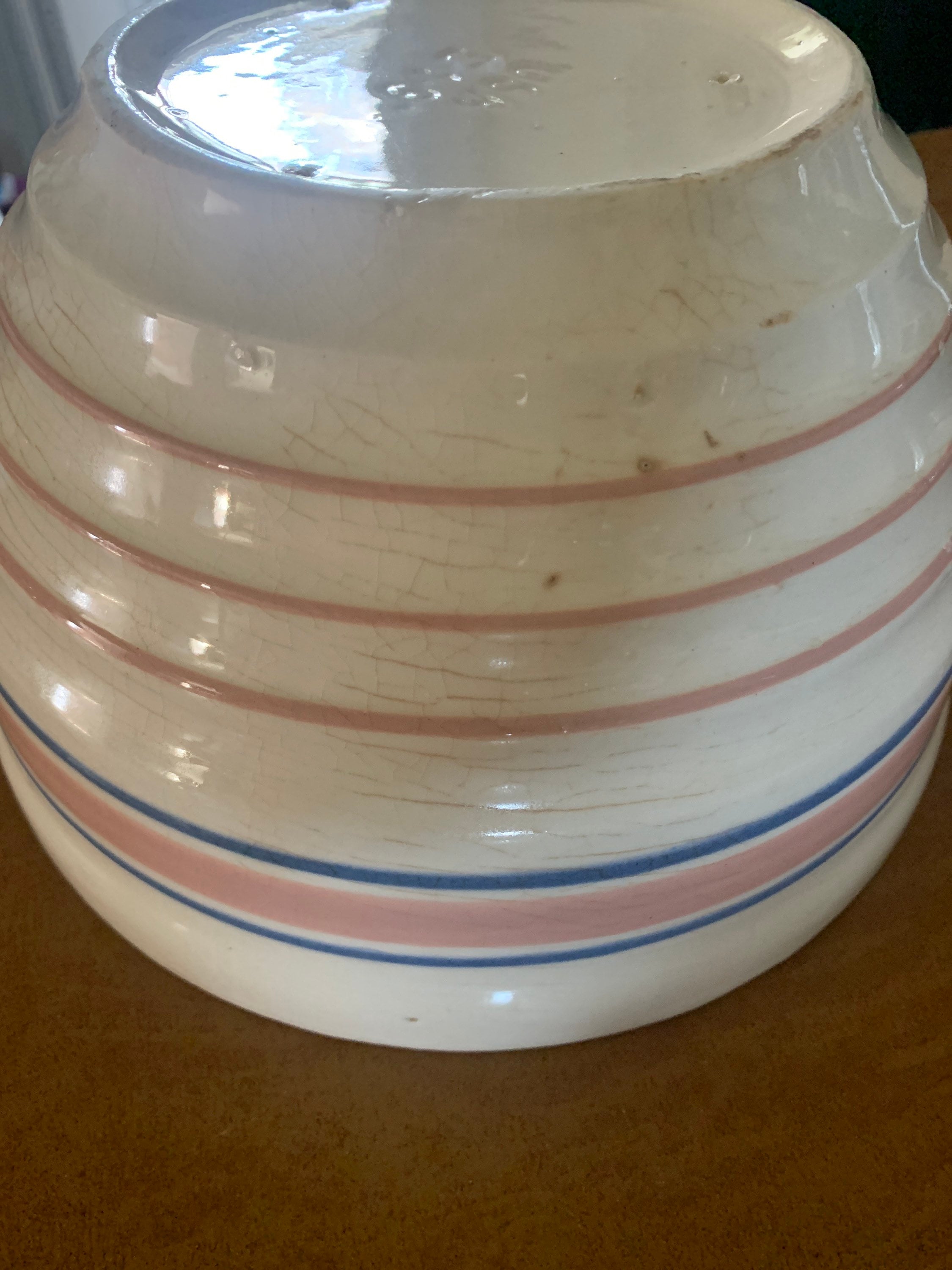 Vintage Beehive USA Striped Pink Blue MIXING BOWL E19 Casco Etsy