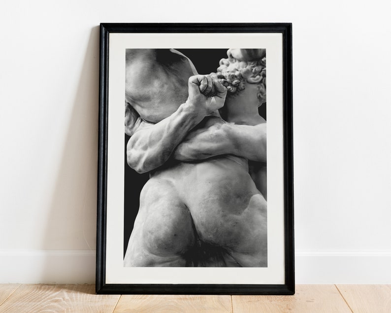 Stefano Maderno's terracotta of Hercules wrestling Antaeus — half-giant son of Gaia who drew strength from contact with the earth. National Museum of Scotland. Archival fine art photography giclée print.