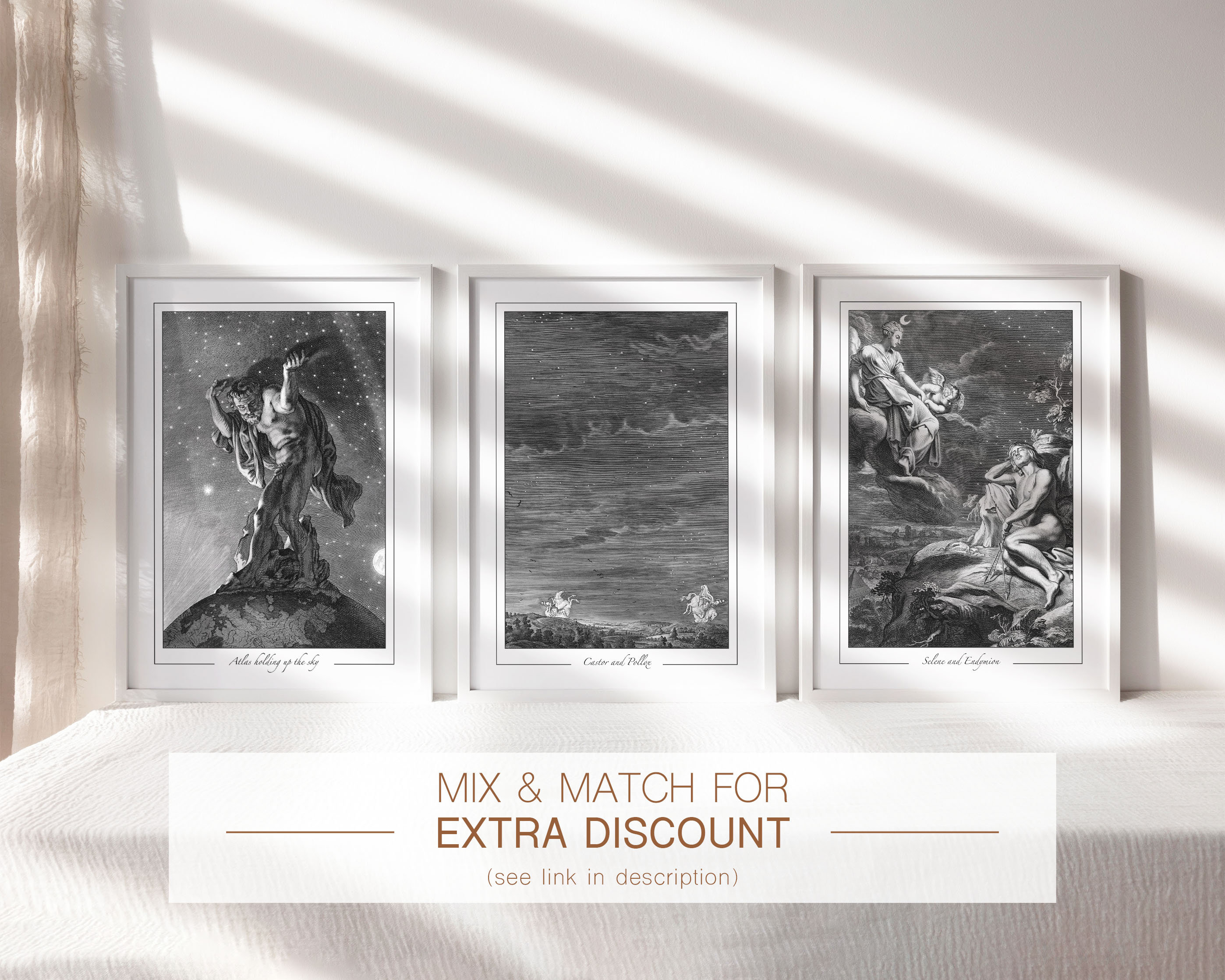 Castor and Pollux Print Greek Mythology Wall Decor Gemini Etsy Canada