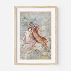 Perseus Andromeda Fresco Print, Greek Mythology Poster, Pompeii Home Decor, Ancient Greece Rome Art, Museum Giclée Wall Gallery
