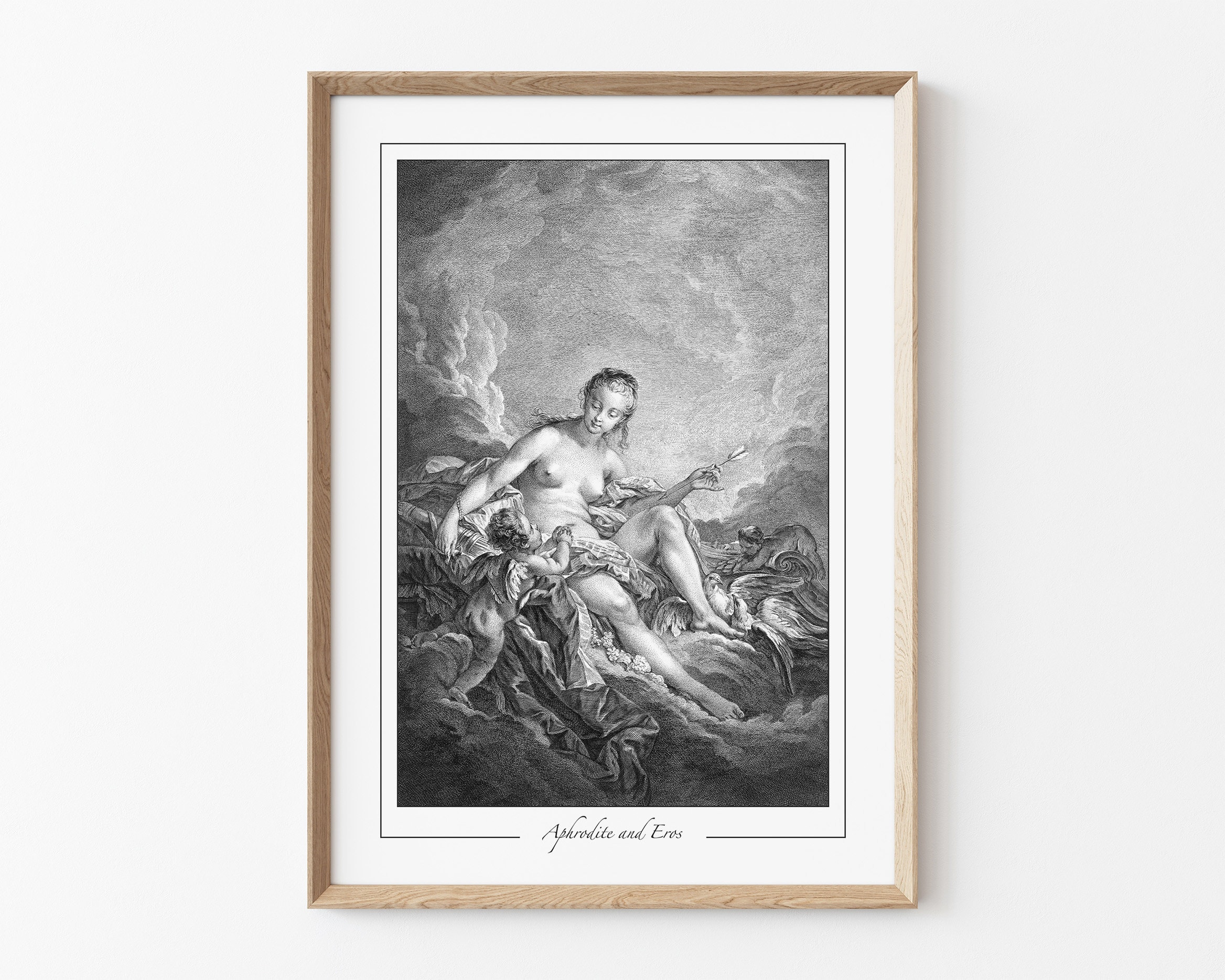 Aphrodite and Eros Print Greek Mythology Wall Decor Vintage