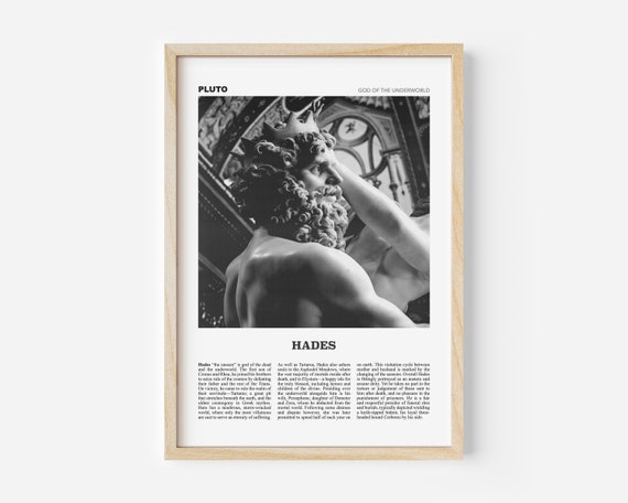 Hades Print, Bernini Pluto Sculpture, Greek God of Underworld Wall Art