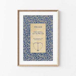 Quote print: 'He is half of my soul, as the poets say.' Madeline Miller's Song of Achilles, the Achilles-Patroclus love story line that fans tattoo and frame. Archival giclée print on fine art paper.