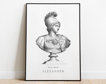Alexander the Great Print, Vintage Baudet Engraving, Greek History Wall Art