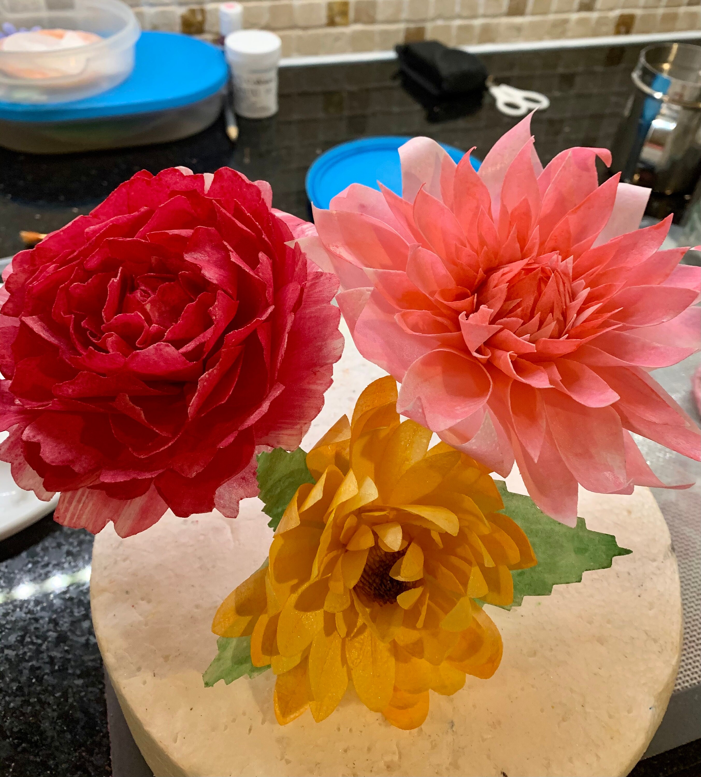 Wafer paper flowers cake decorations partly edible Etsy