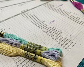 Cross Stitch/Embroidery Floss Checklist DMC