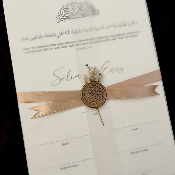 Certificato di matrimonio islamico Dini Nikah Belgesi