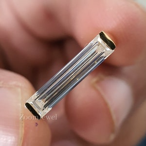 1.43Carat Single Diamond Ring/ Baguette Cut 14k White Gold Dainty Ring/ Bezel Set Ring/ Unique Diamond Ring/Antique Style Ring/ Promise Ring