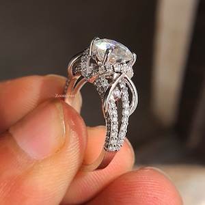 Art Deco Engagement Ring, Statement Ring, Antique Setting Ring, Platinum Ring Women, Bridal Wedding Ring, Estate Vintage Round Diamond Ring