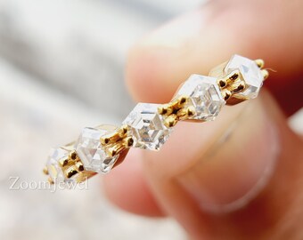 ハーフ エタニティリング ファイブストーン タンザナイト 12月誕生石 k10イエローゴールド クラシック ファイブ ストーン リング | 六角形ハーフ エタニティ 結婚