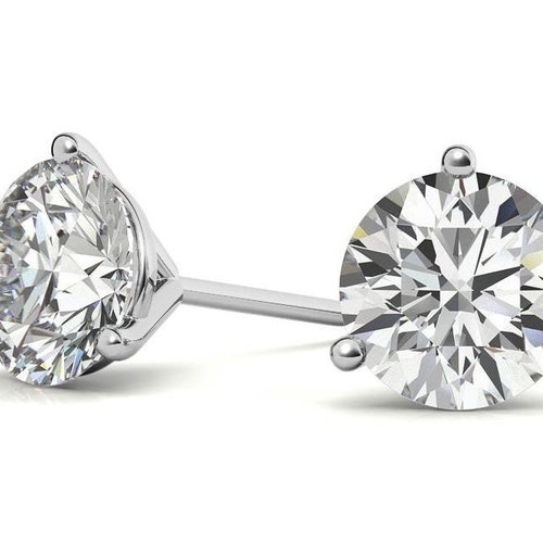 1.50Ctw Round moissanite Stud Earring 18K Gold Diamond Wedding Anniversary Stud Earrings Moissanite Everyday Earring Tiny shops Screw Back Earring