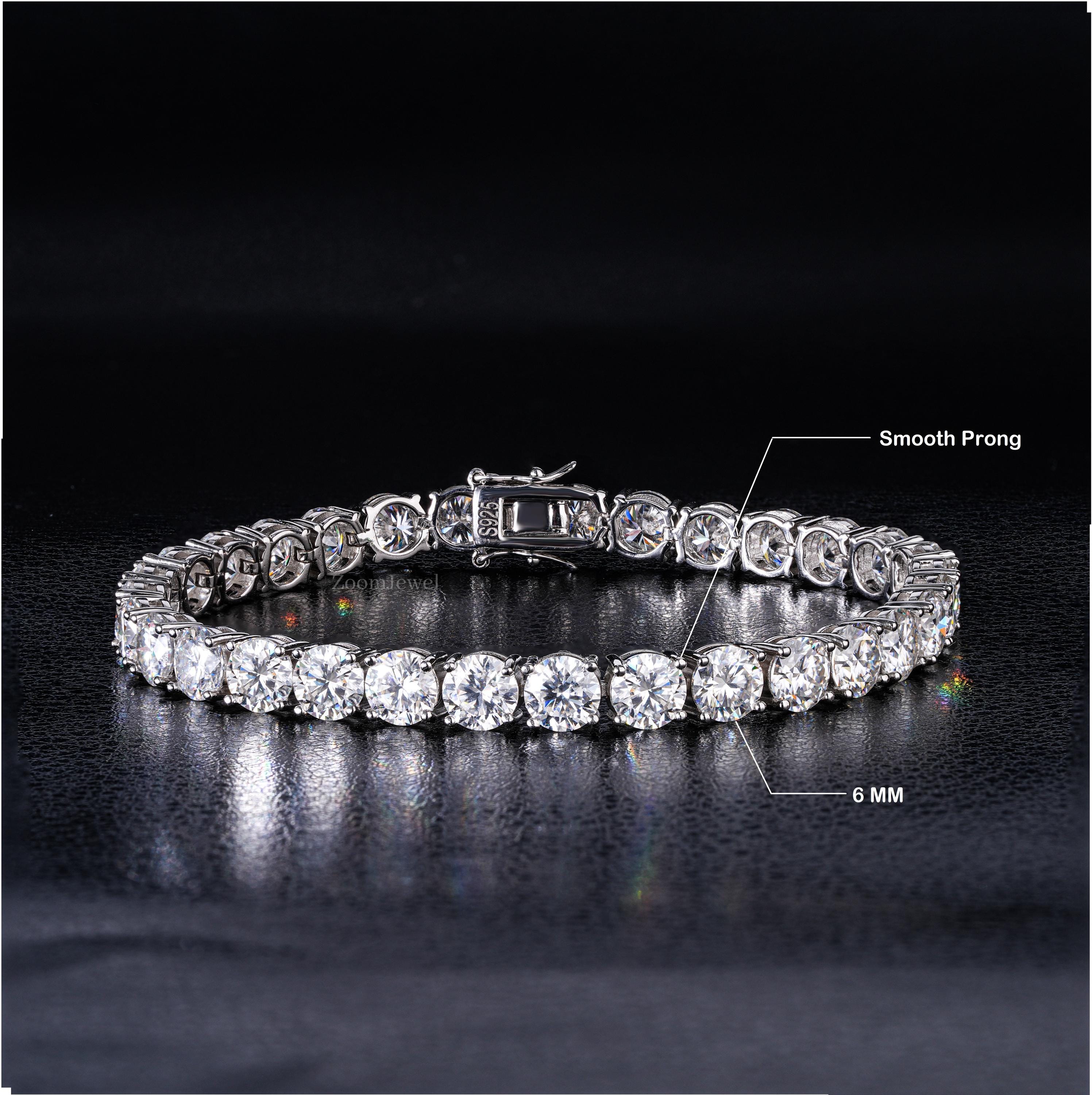 VVS1 Moissanite Tennis Bracelet, S925 Silver Tennis Bracelet, 4 