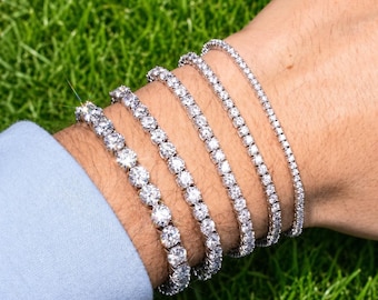 VVS1 Moissanite Tennis Bracelet, S925 Silver Tennis Bracelet, 4 