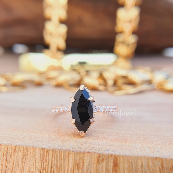 Onyx shop marquise ring