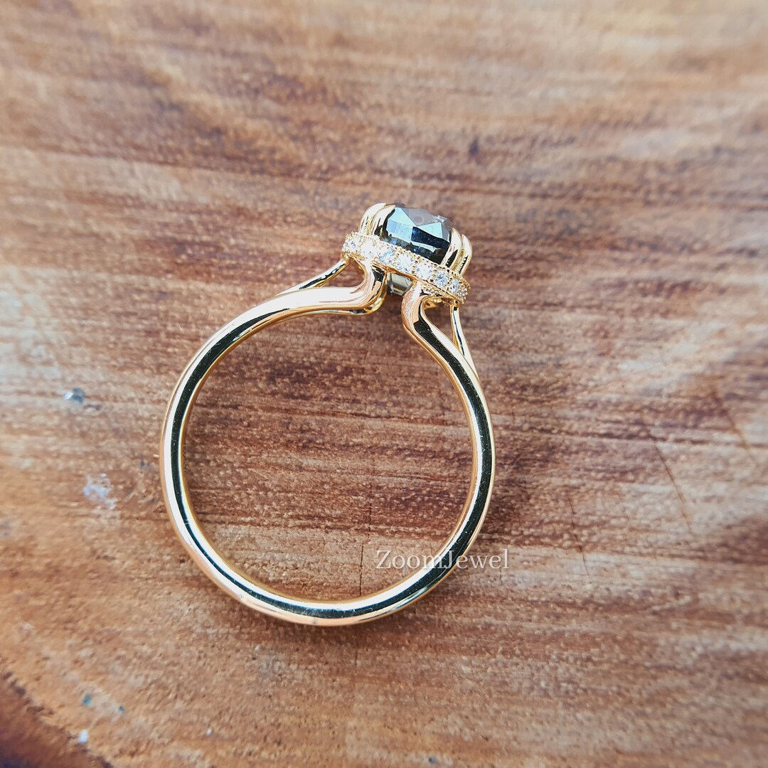 Vintage Old Mine Cushion Moissanite Ring, Fancy Solitaire Engagement ...