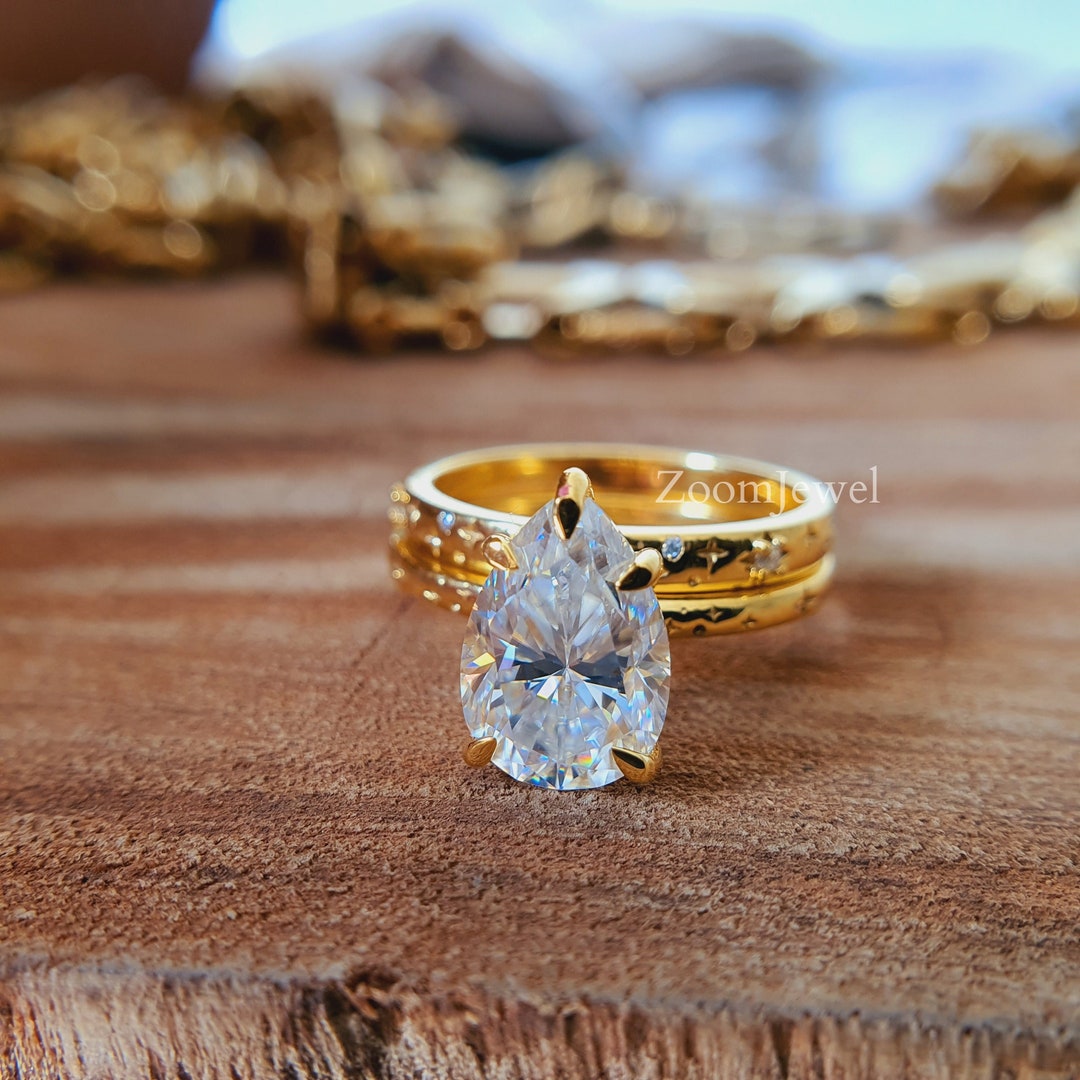 Vintage Bridal Sets Antique Wedding Ring Set Star Wedding Band Set