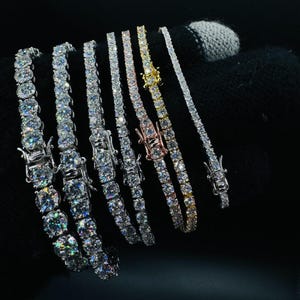 2-6MM Certified VVS1 Round Cut Moissanite Tennis Bracelet All Sizes, Affordable Bracelet In Silver, Bracelet For Women, Anniversary Gifts