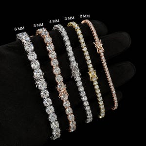 2-5MM Moissanite Tennis Bracelet, S925 Silver Bracelet In Affordable Price, Anniversary Gift Women, Minimalist Pass Diamond Tester Jewelry