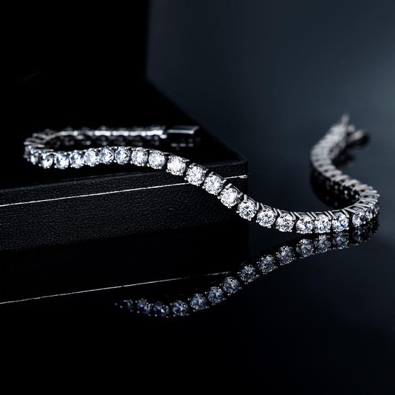 VVS1 Moissanite Tennis Bracelet, S925 Silver Tennis Bracelet, 4